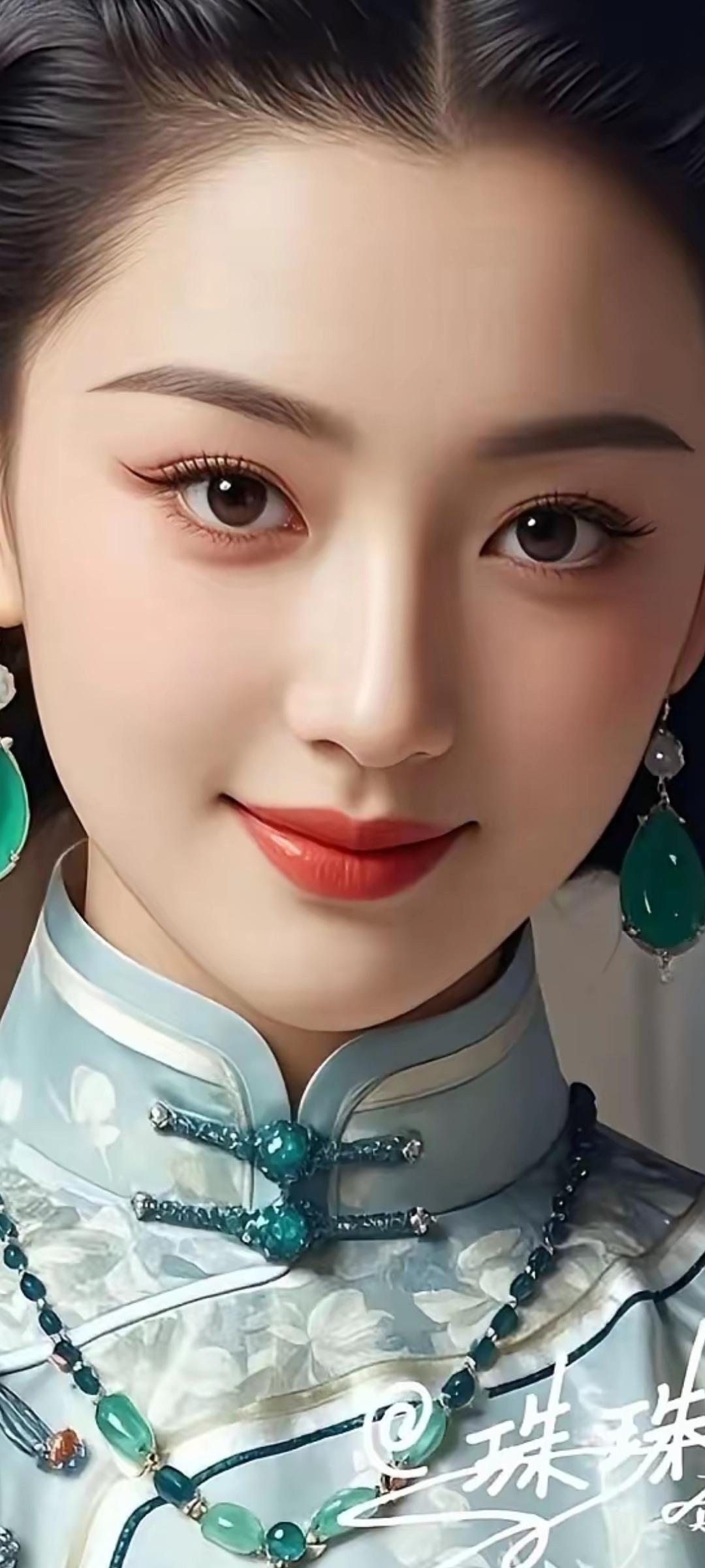 惊艳的古典美人，精致妆容与华美服饰相得益彰！