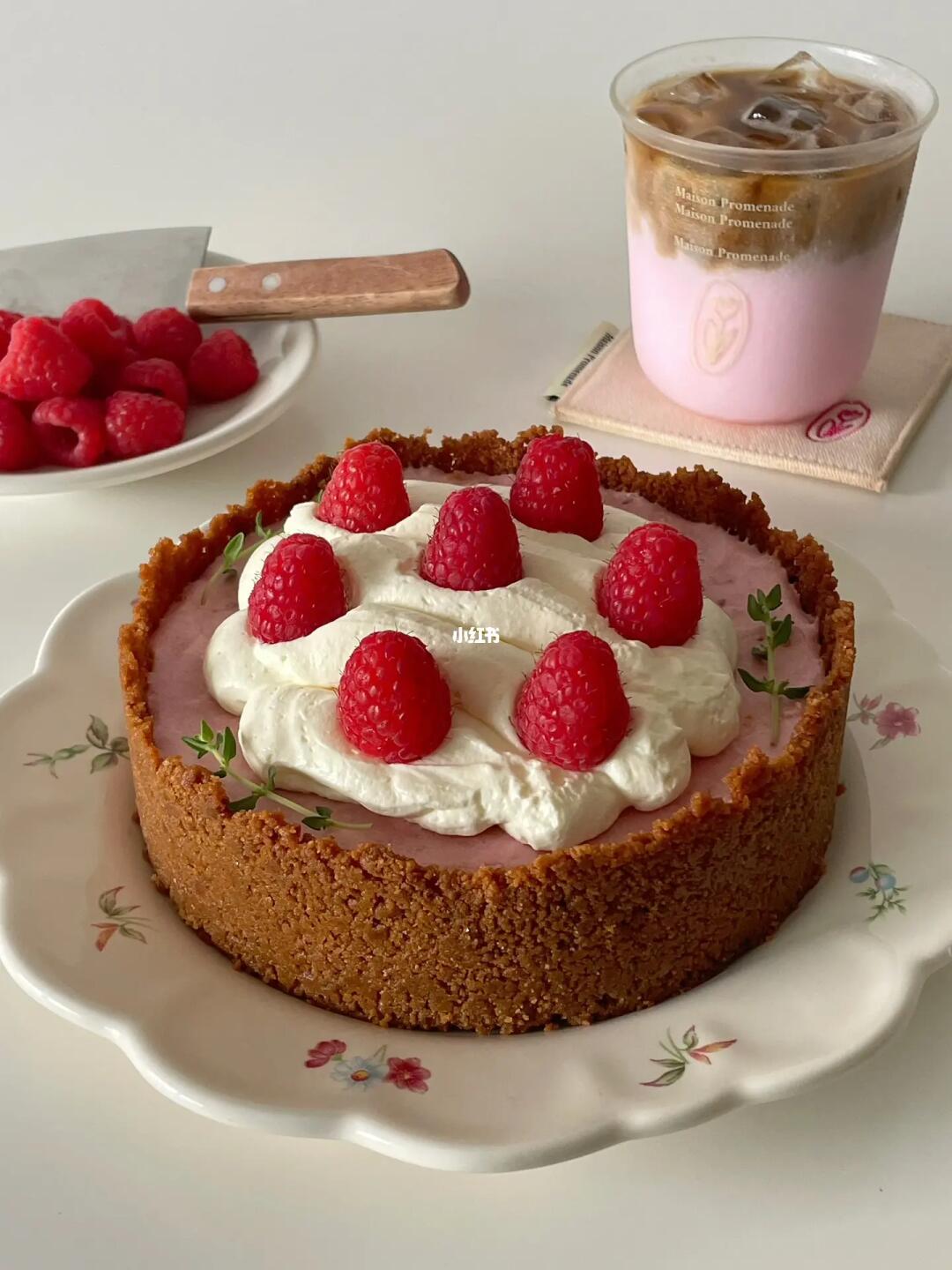 在家做甜品🍧树莓乳酪蛋糕🍰巨巨巨简单💕！