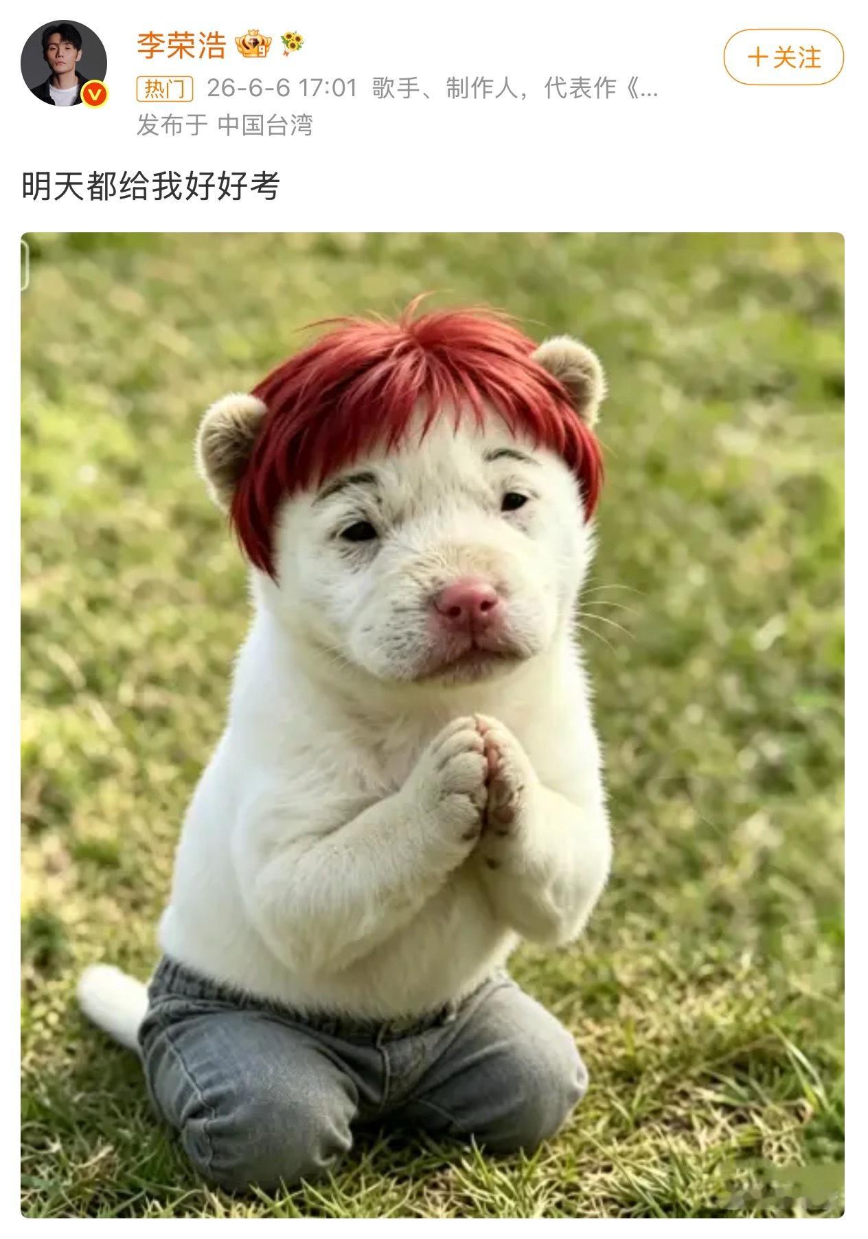 哈哈哈哈哈哈哈哈哈笑裂了李荣浩 明天都给我好好考