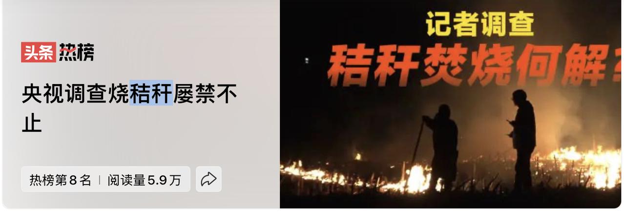 央视在调查多地焚烧秸秆用了个“屡禁不止”的词，其实很不理解，秸秆到底让不让烧？这