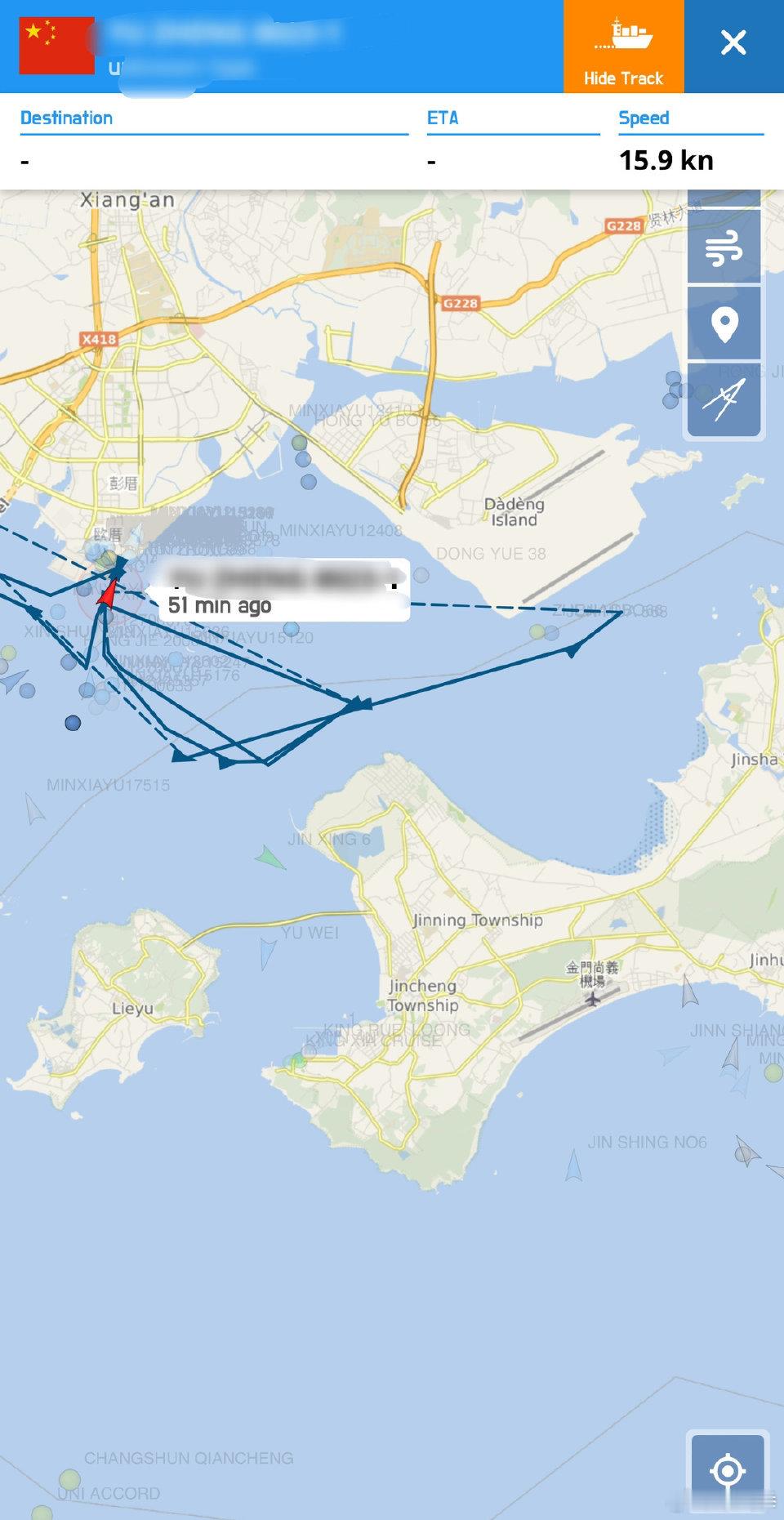 中国海警在“厦金”海域执法巡查的行动轨迹（图1）。       这就是言必信，行