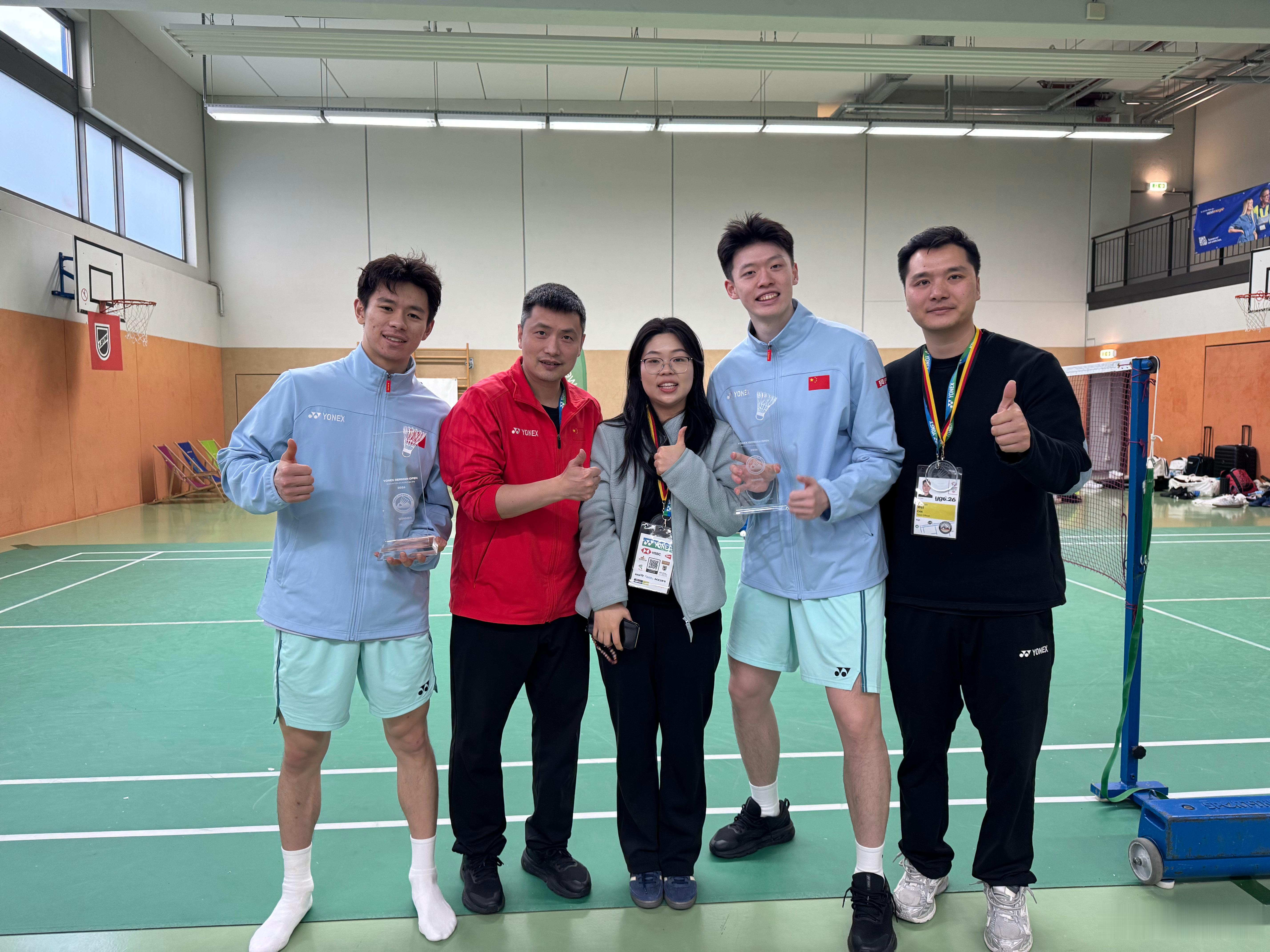 国羽2026征程季 祝贺陈柏阳/刘毅获得德国300公开赛男双冠军🏆我们明天一早