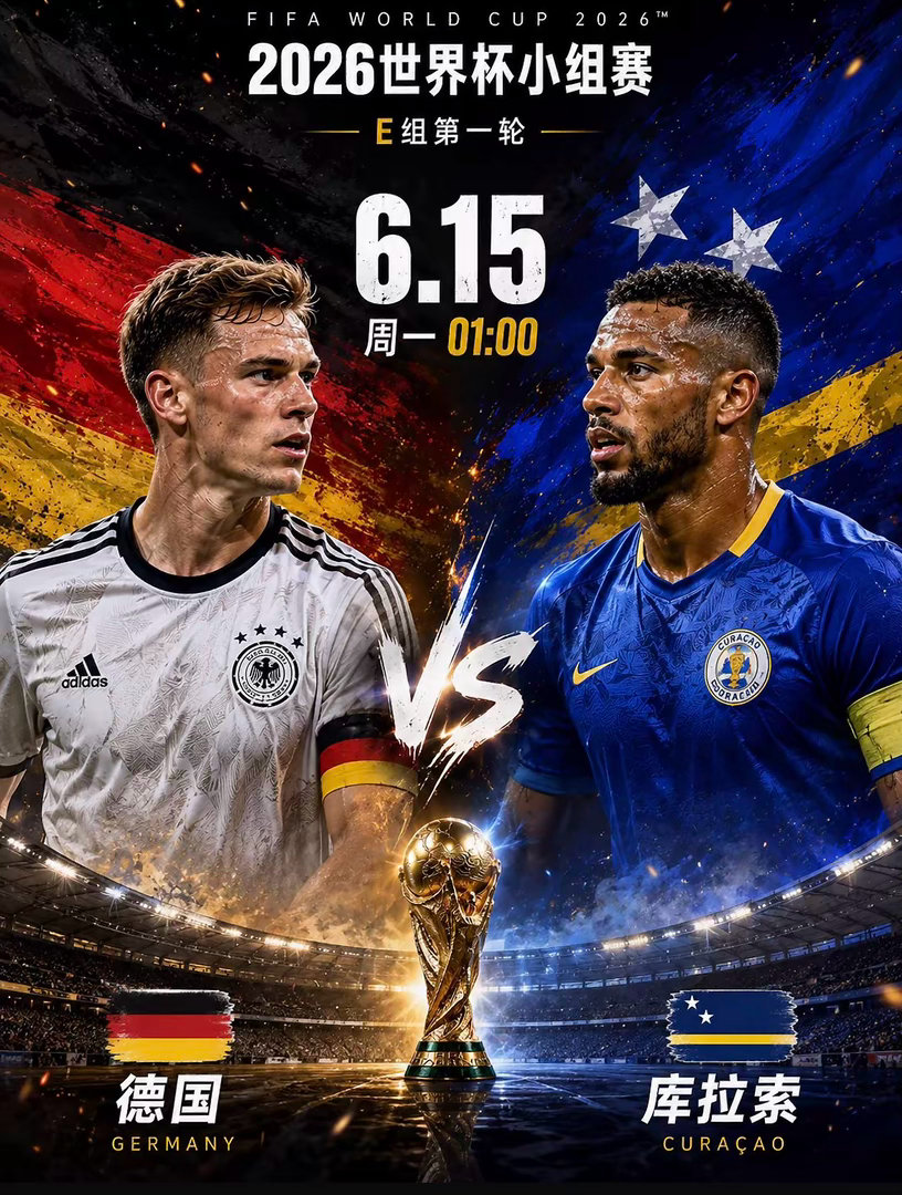 周日：世界杯  009德国VS库拉索2026.6.15    01：00足球 北