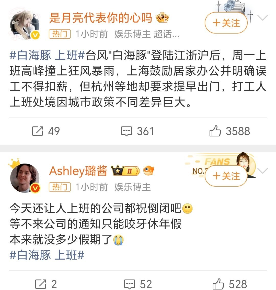 白海豚 上班台风来了，要不要上班？这个得个人自行判断安全风险性，确保安全的情况下