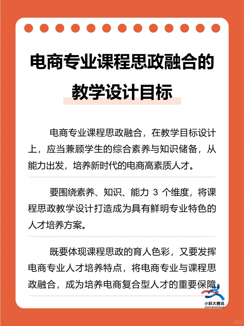 电商专业课程思政融合的教学设计目标