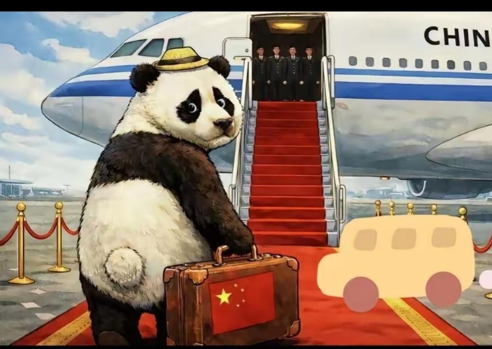 大熊猫一步三回头，选择离开显然没有好心情，除了依依不舍以外，或许更多的是一种失望