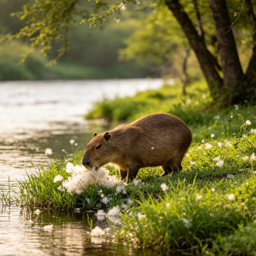 北京野生动物园回应放任水豚吃杨絮北京野生动物园已回应，水豚少量食用杨絮并无健康问