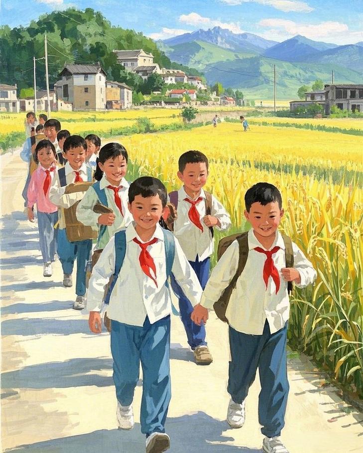 【一代人有一代人的开学神装】
1980年代的我们，是这样上学的：
1）红领巾（刚
