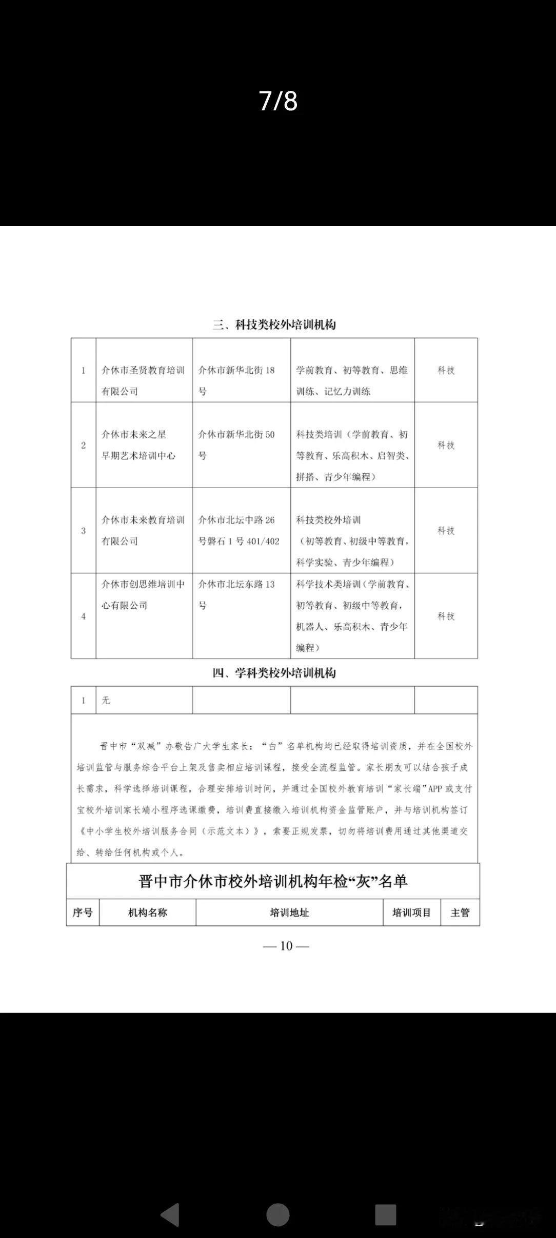 一方面是介休大张旗鼓宣传白灰黑名单，一方面是太谷榆次肆无忌惮开展学科校外教育。