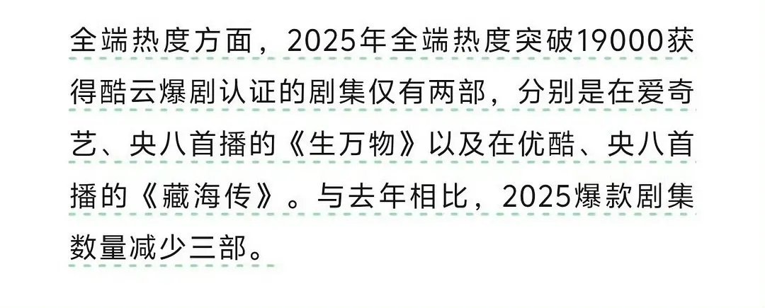 2025年酷云认证的大爆剧仅两部：生万物和藏海传🏆 
