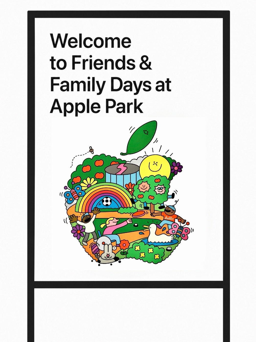 Apple Park亲友日Logo，看得出真的很欢乐Apple Park  Fr