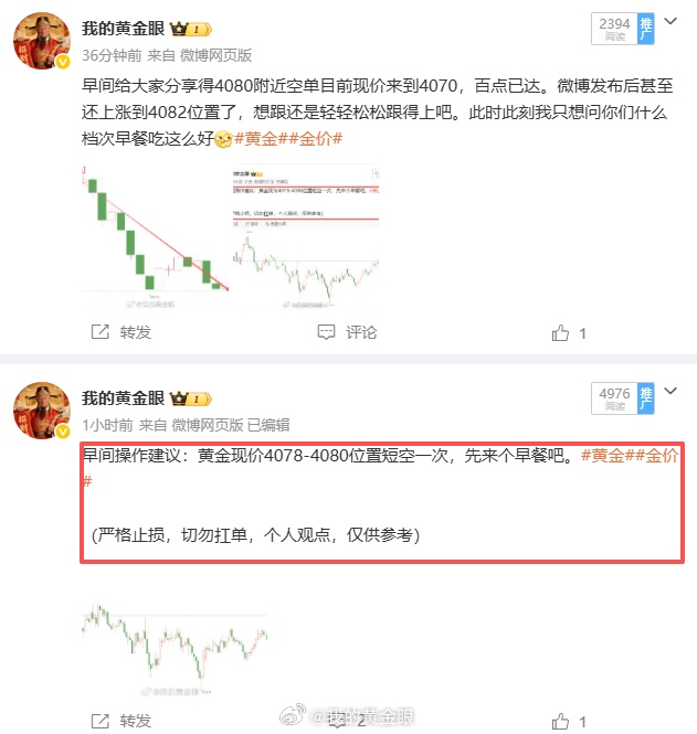 早餐吃到饱！！4080空单一路下滑来到4054低位，因为本就没打算持有太长时间，