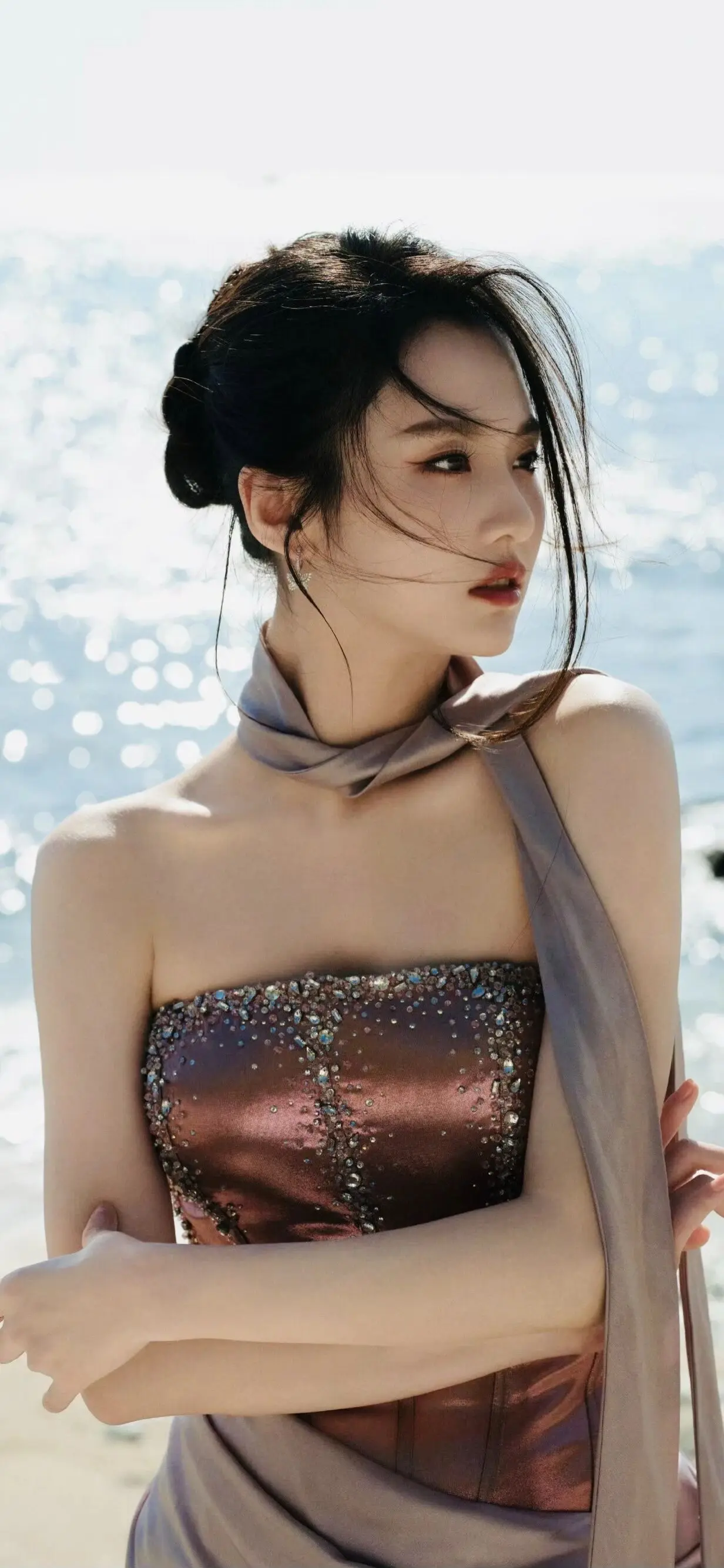 张慧雯｜海边抹胸美出新高度