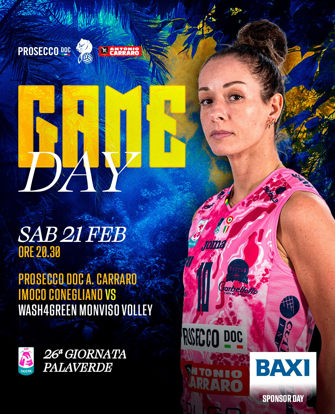 科内利亚诺的常规赛最后一场，主场对阵皮内罗洛！朱婷