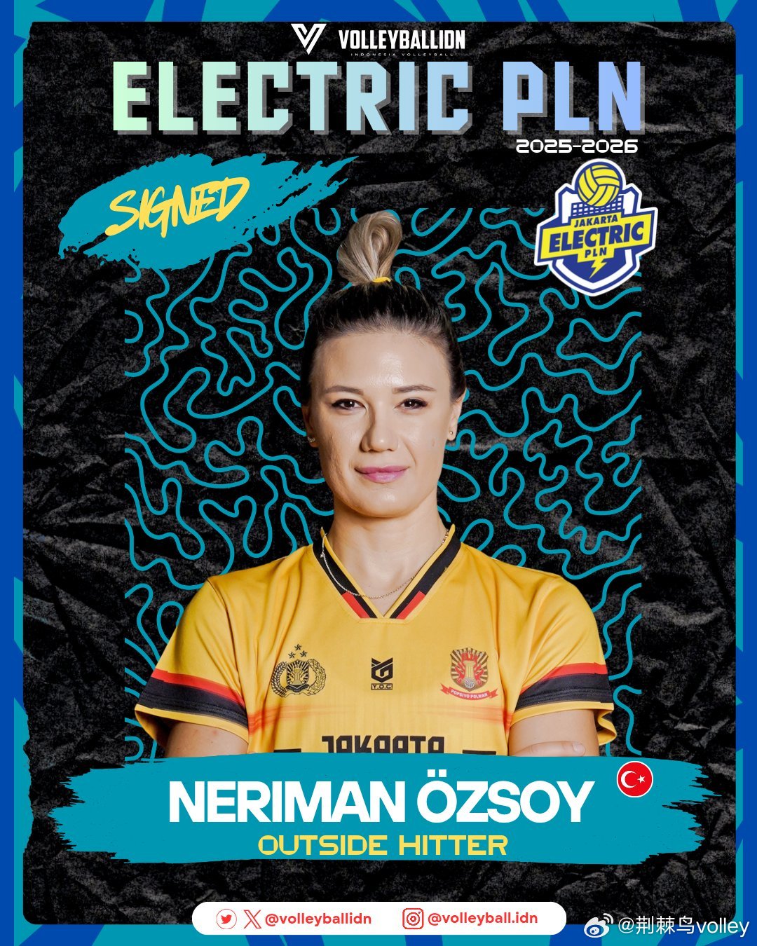 奥兹索伊加盟印尼联赛雅加达电力俱乐部。女排国际排坛动态