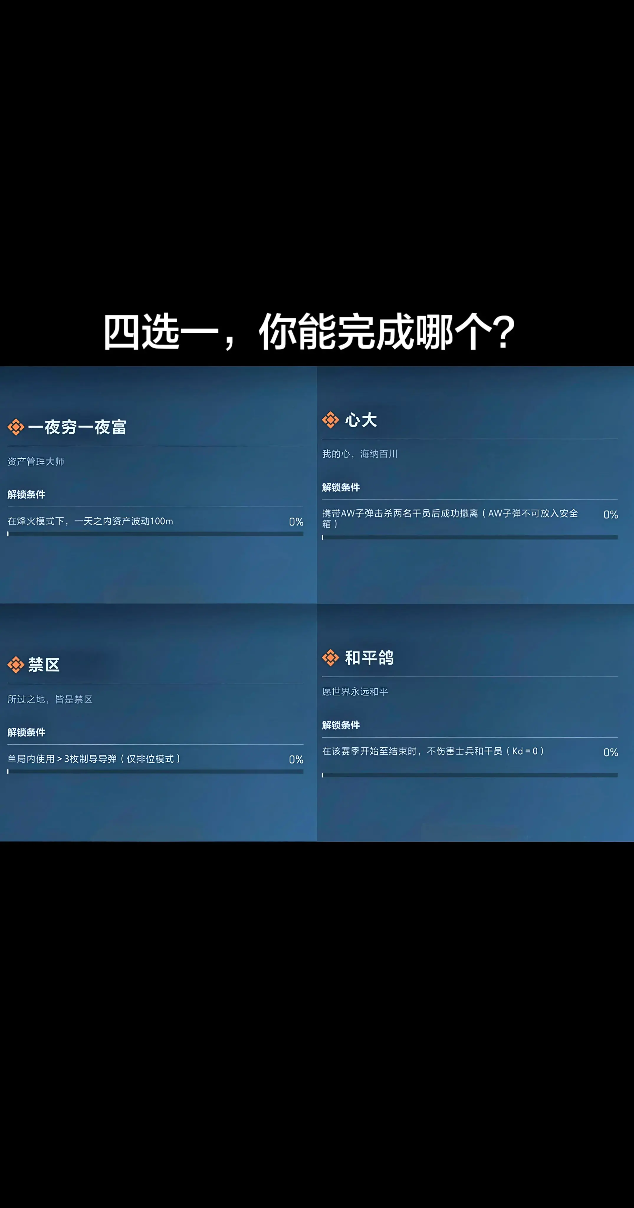 四选一，你能完成哪个？