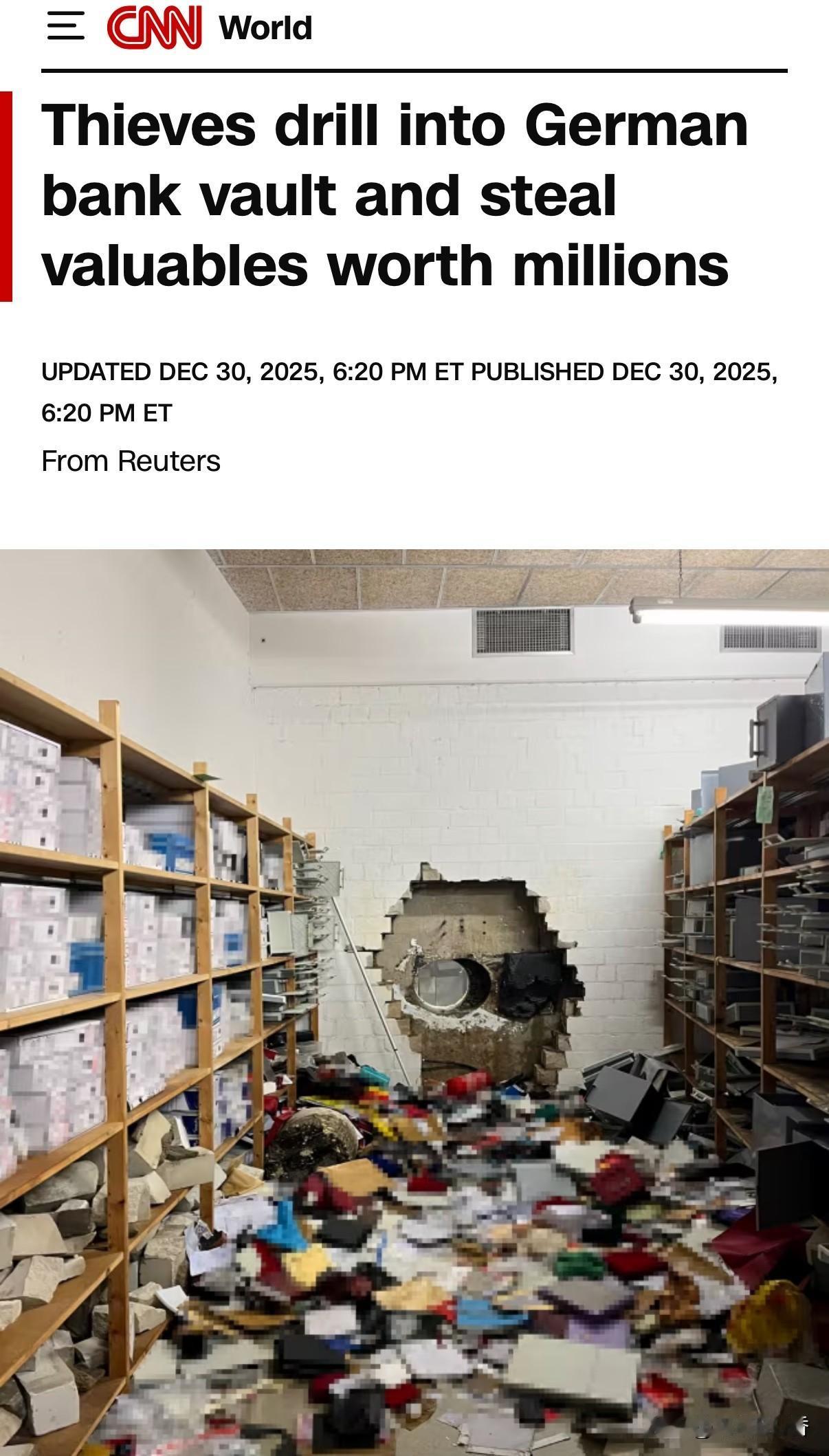 人家的盗贼是有科技含量的贼。
   周二，德国警方表示，盗贼利用安静的圣诞节期间