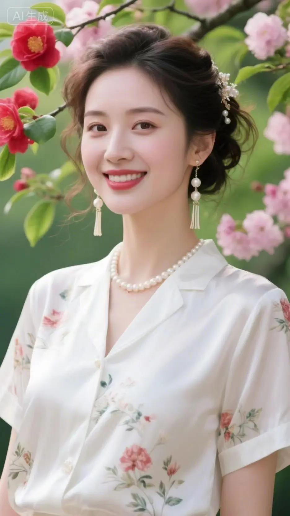 快来看我在即梦创作的AI作品绝色美人春景即梦AI