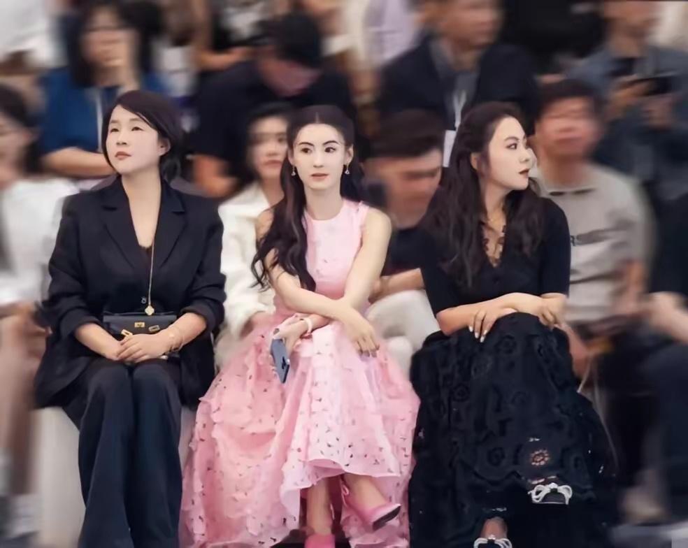 这应该就是香港第一美女了吧，气质这一块真的是很好，和一群美女合影，仍然是最美丽的