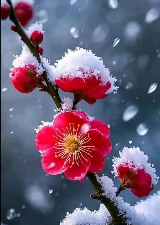 雪花闻得梅花香，
欲与梅花做鸳鸯，
梅花早有心所属，
……请友补句………？

上