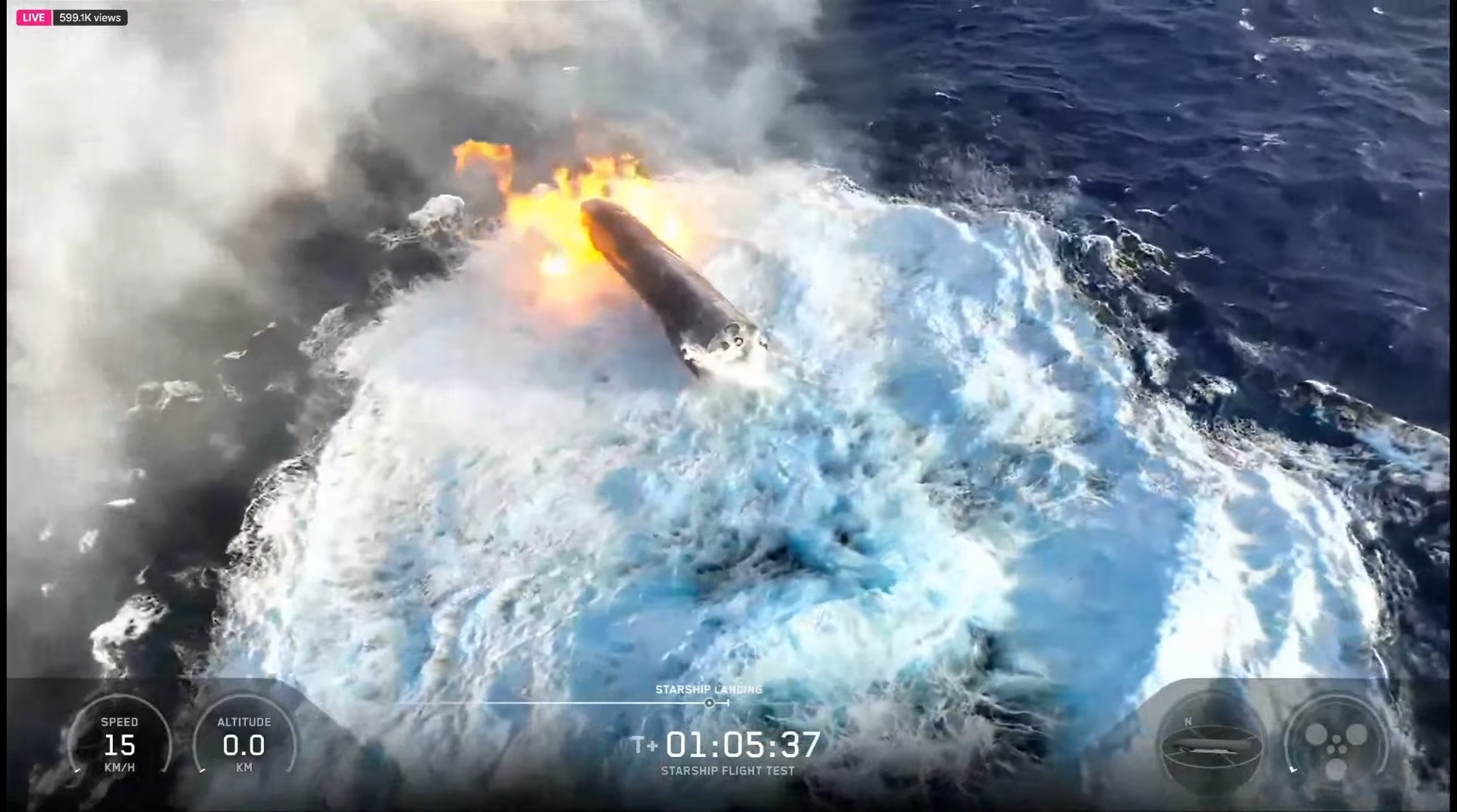 spacex星舰第13次试飞 星舰40完成机动翻滚调姿溅落 