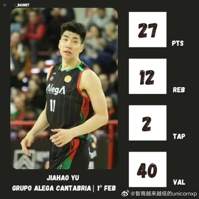 余嘉豪伤愈复出后越打越好，西乙20轮送出赛季新高27分12板2帽余嘉豪中国男篮