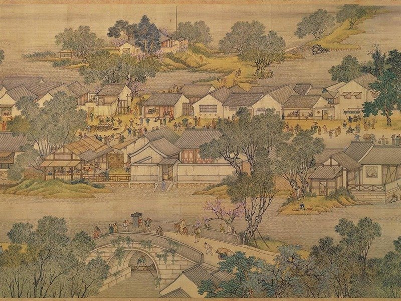 《清明上河图》里最惊险的一幕，不在酒楼，也不在城门，而在虹桥下。一艘大船顺流而来