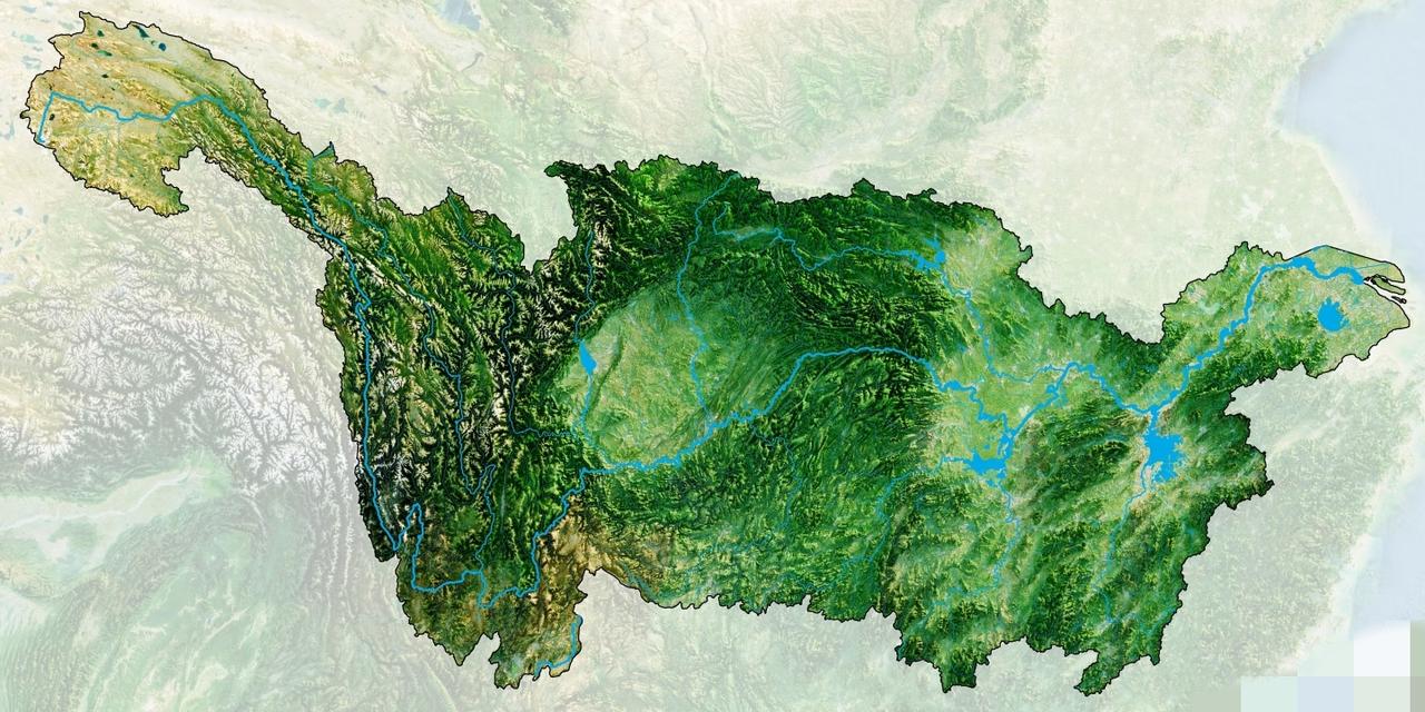 长江流域的立体渲染图，像不像罗峰的 金角巨兽？