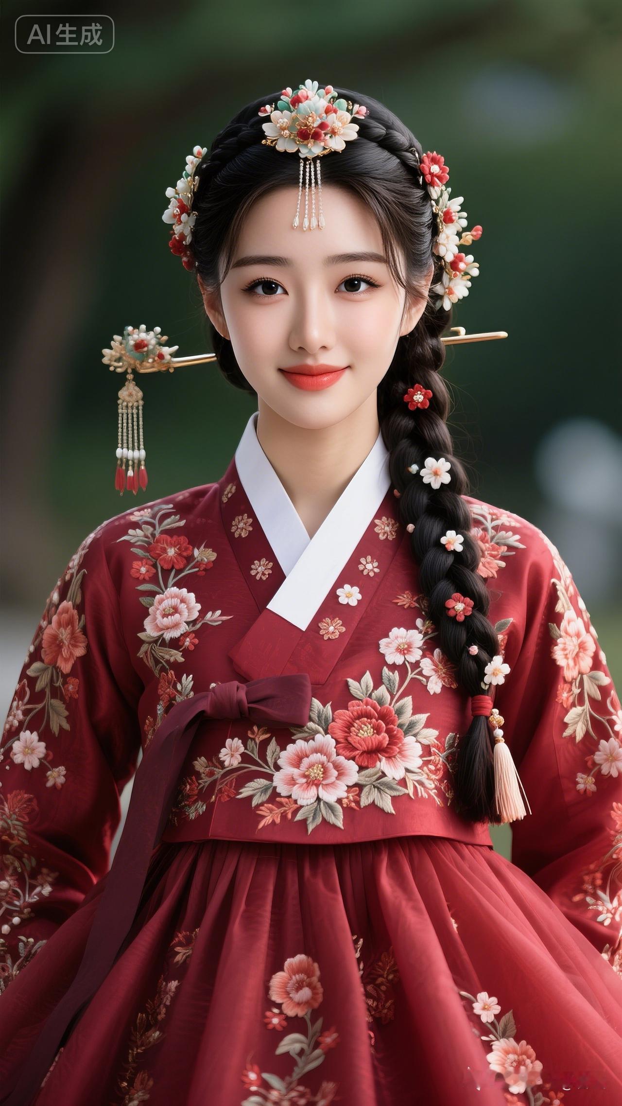 古风美人，花簪映红妆，韵味十足！🌸💄