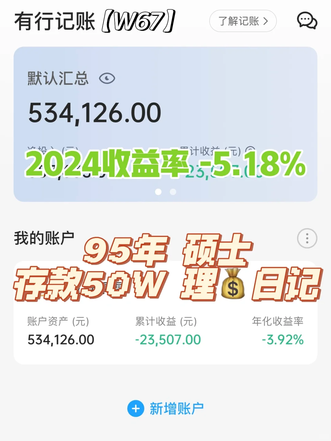 95年硕士| 存款50w | 理财日记 | W58