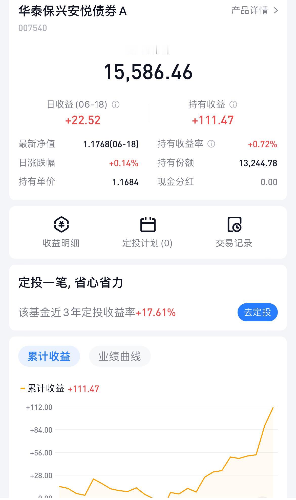 今天债市继续往上冲，“华子”又是涨0.14%，已经连涨4天了！

基金转换后，我