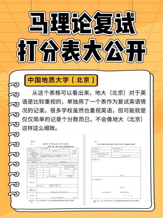 25马理论考研丨复试打分表，请查收！