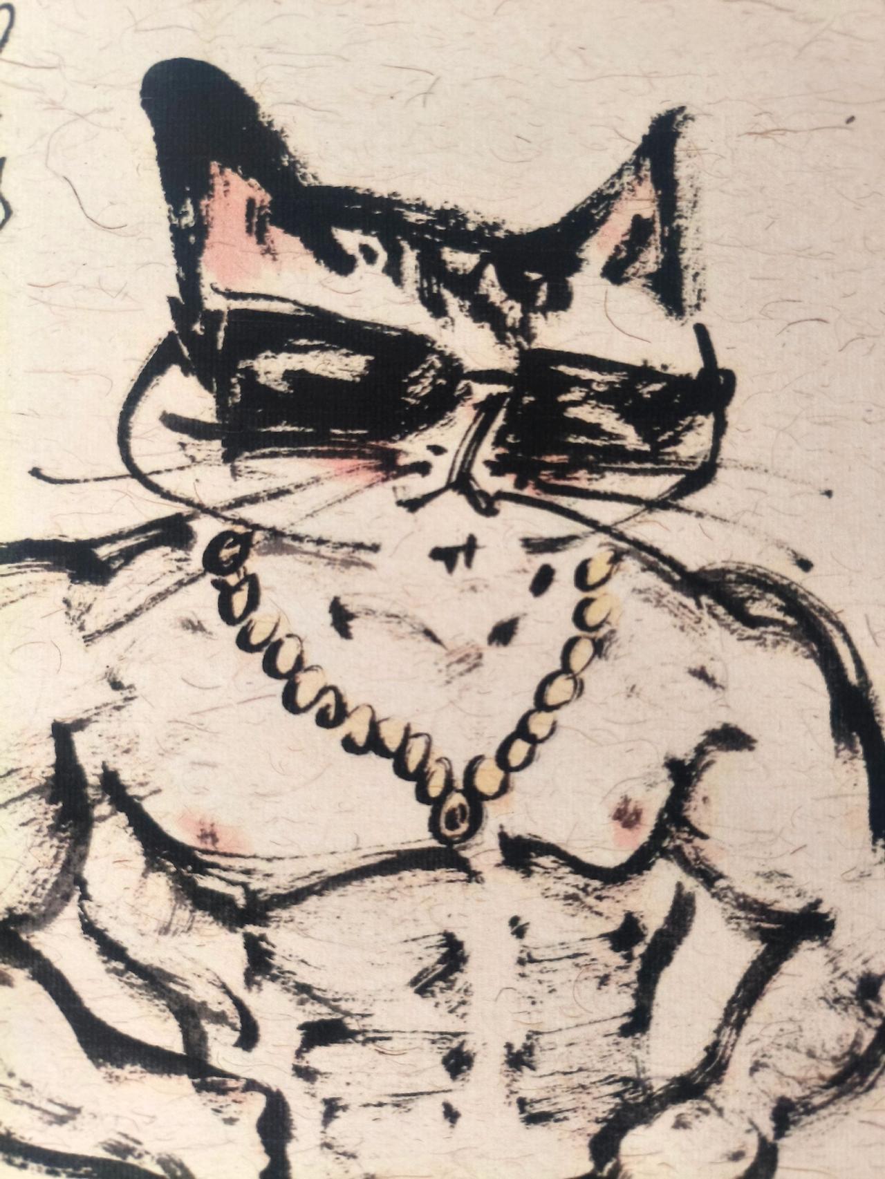 猫咪版画 肌肉男与书法 温泽辉潦草猫 画那些不被定义的画