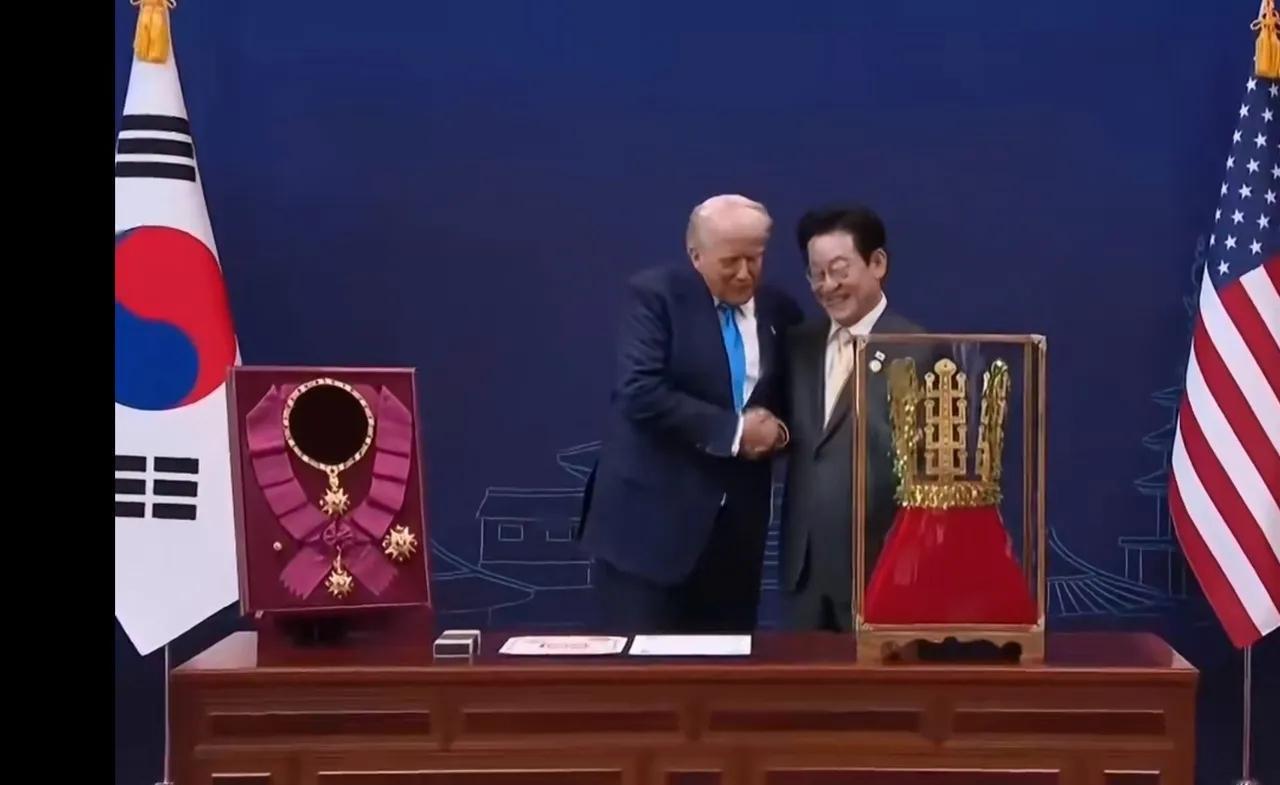 韩国赠送老特王冠全称：“鸡林州大都督上柱国开府仪同三司新罗郡王”，是唐玄宗736