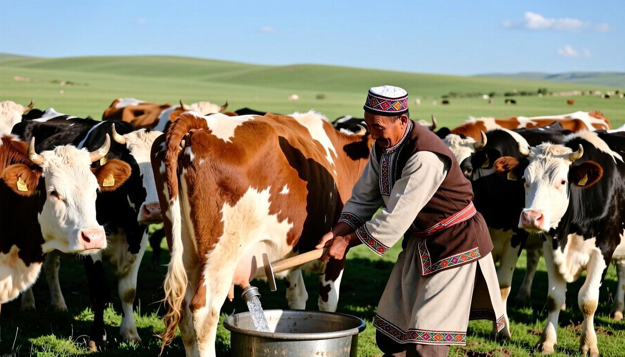 去新疆北疆旅游，千万别错过那儿的鲜牛奶！空气好、草原广，牛儿喝的都是纯天然山泉水