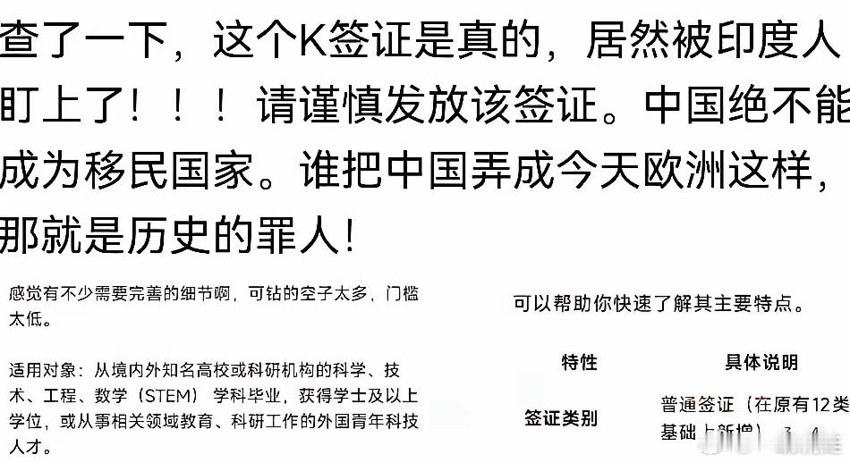 卢克文今天头条里有一则关于K字签证的消息，说这是中国针对国外理工科学生来华的工作
