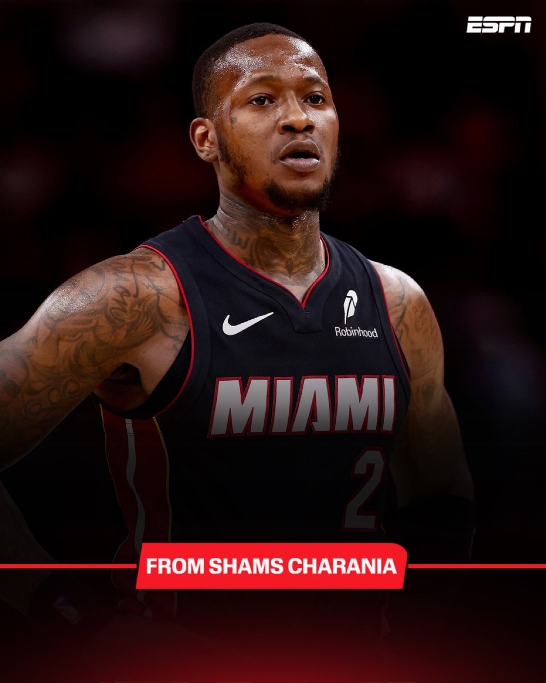 Shams报道:迈阿密热火队今天将裁掉后卫特里·罗齐尔。篮球年末狂欢季