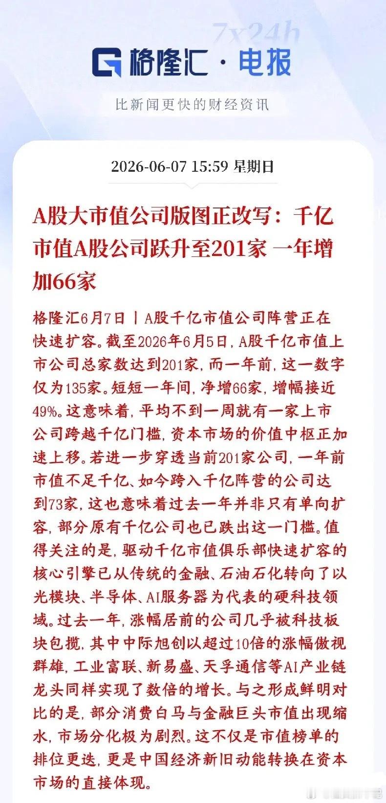 股市果然还是要看科技股，一年增加几十家千亿市值企业，简直就是财富增长器一年时间里