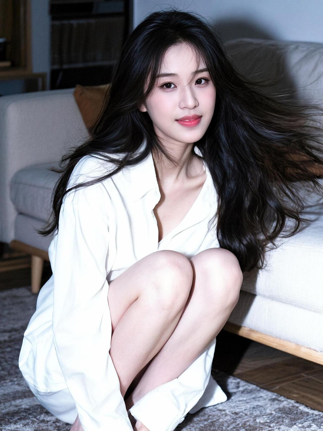 这白衬衫，坐姿，氛围感，绝了！别人是“氛围感美女”，我是“氛围感买家秀”。拍的时