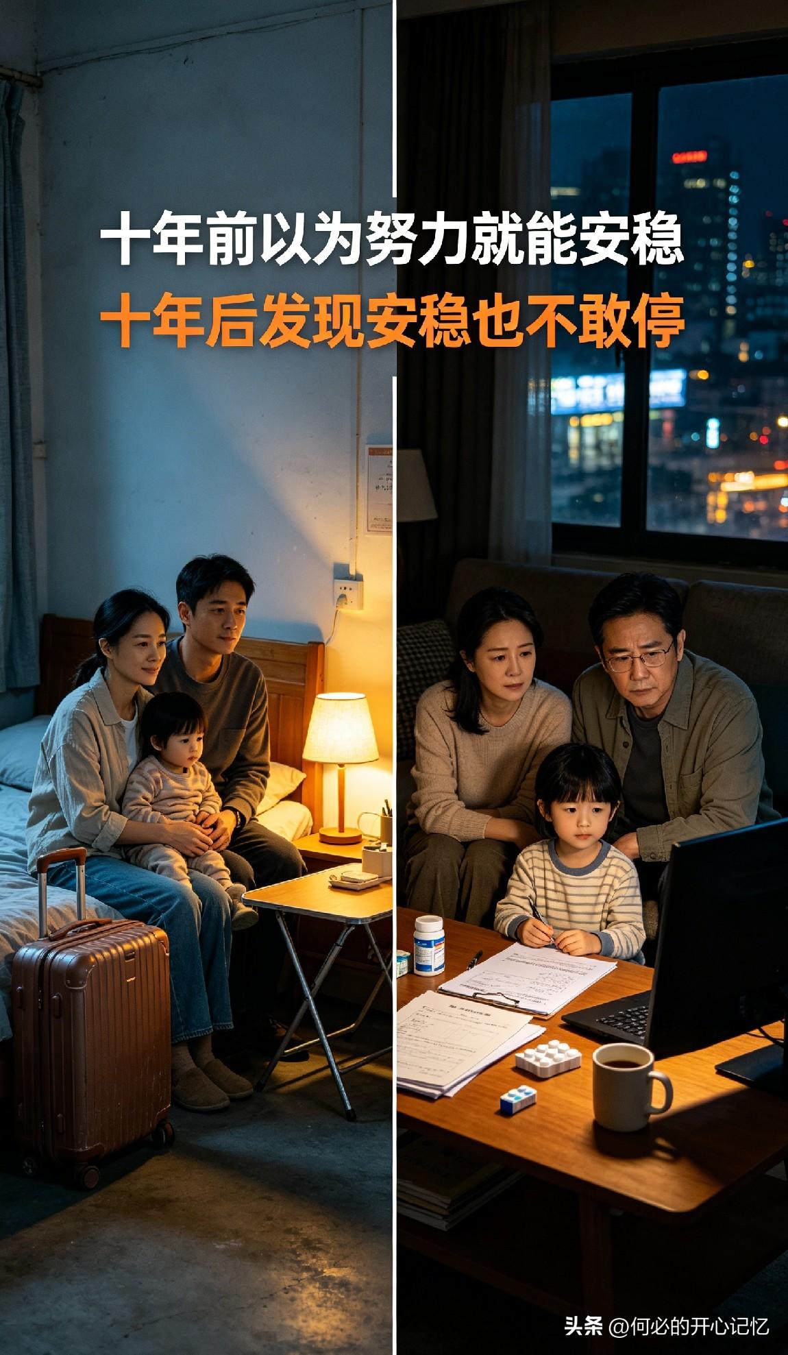 我觉得整体压力确实比十年前要大很多。
 
十年前物价平缓，就业选择相对宽松，买房