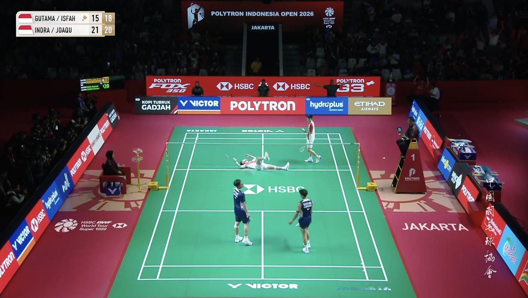 🔥华陀首进1000赛决赛！因陀罗/华金🇮🇩 21-15、21-18 🇮?