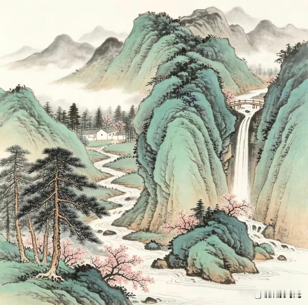 山水藏四季，风月入丹青
华韵兰香四季山水国画背景图分享