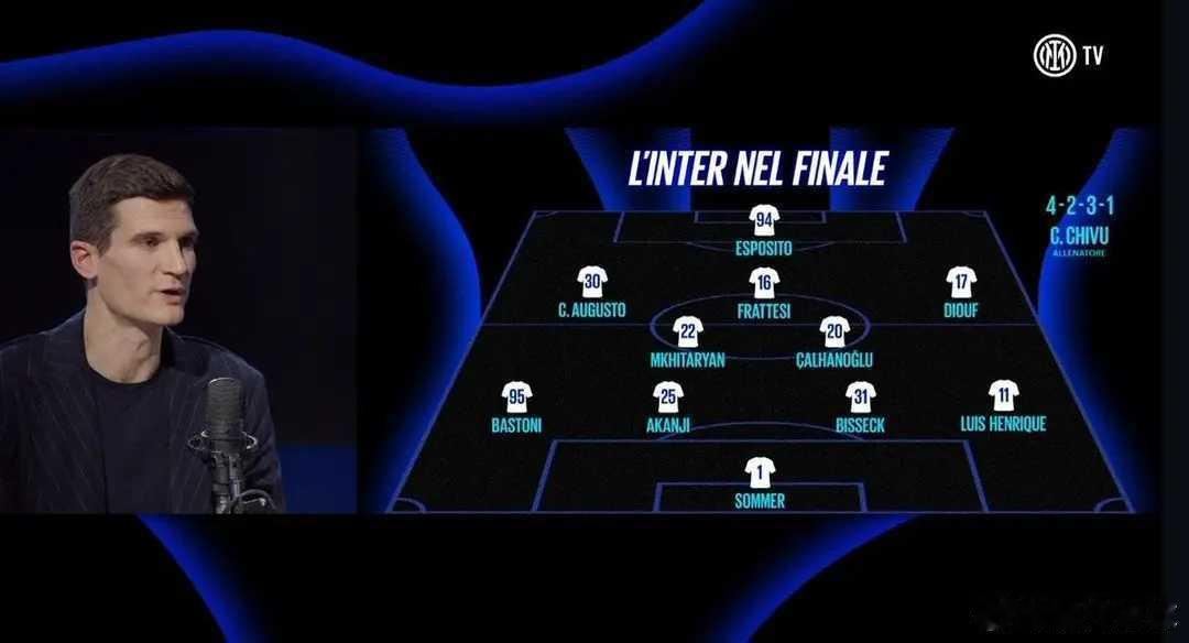 齐沃的新想法？对阵亚特兰大的比赛末段国米曾变阵4231北京时间12月30日，来自