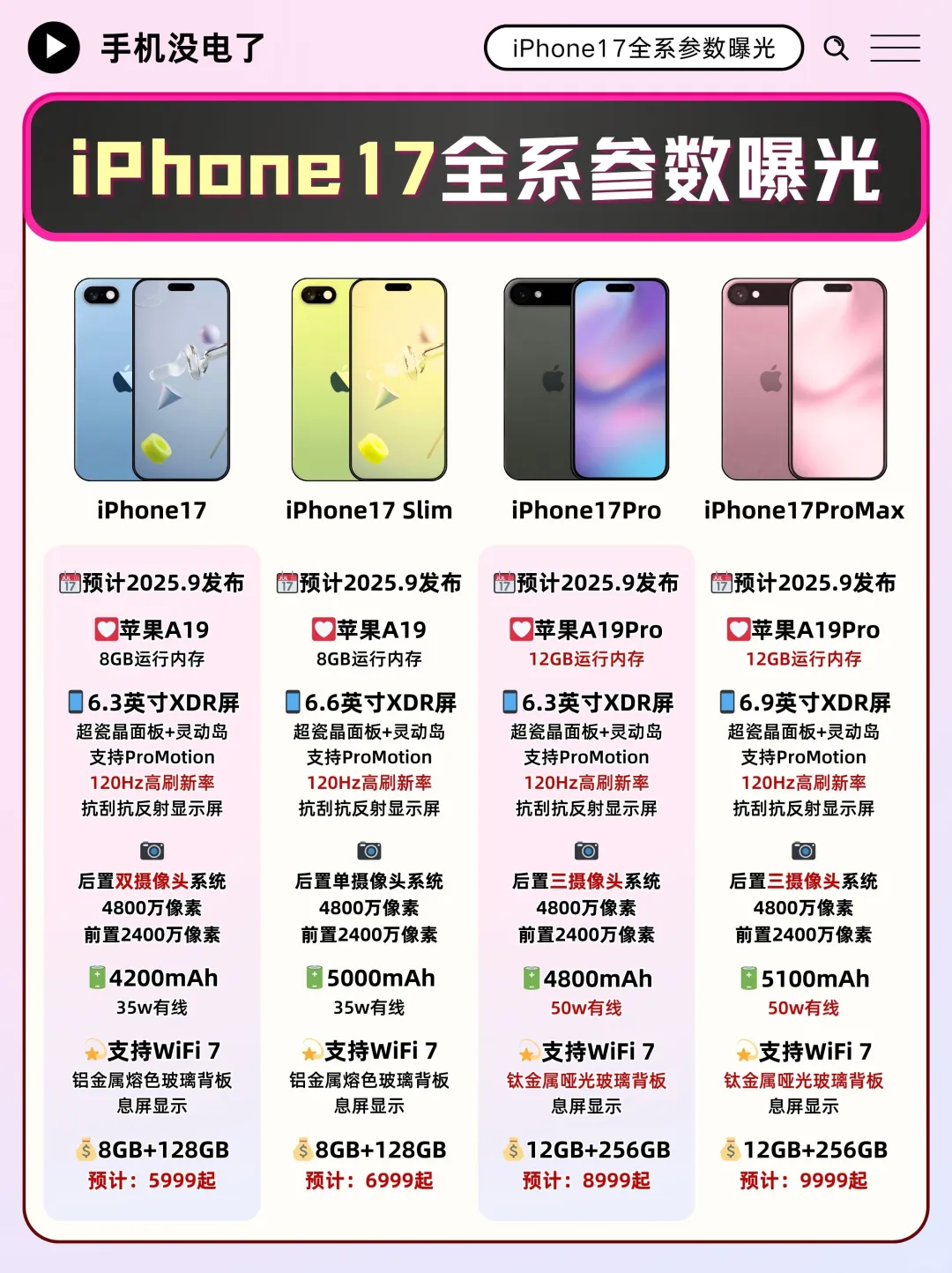 iPhone17系列抢先看，想换机的心情达到顶峰！