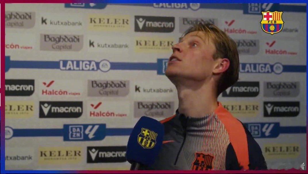 弗兰基·德容：“今天这个裁判（希尔·曼萨诺），根本不让我跟他说话，我不明白为什么