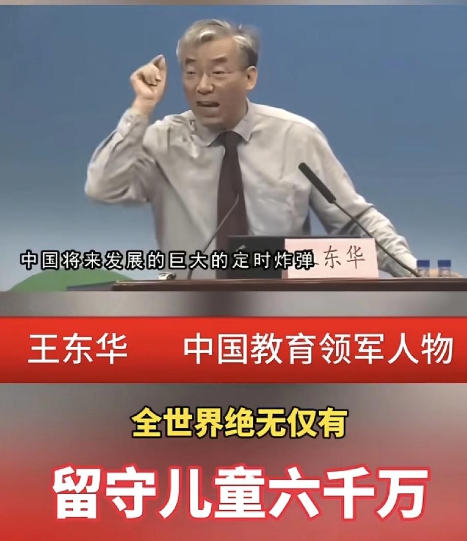 王东华：全球仅此一例，留守儿童数量高达六千万，这无疑是未来社会发展的一颗定时炸弹