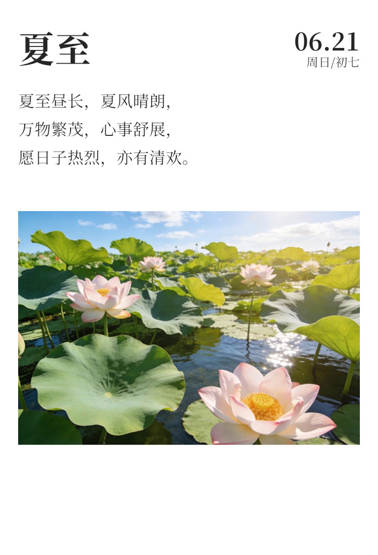早安  ☀️每日早起打卡 蝉蛙鸣，启盛夏。夏至已至，愿你的生活，满载明媚阳光，如
