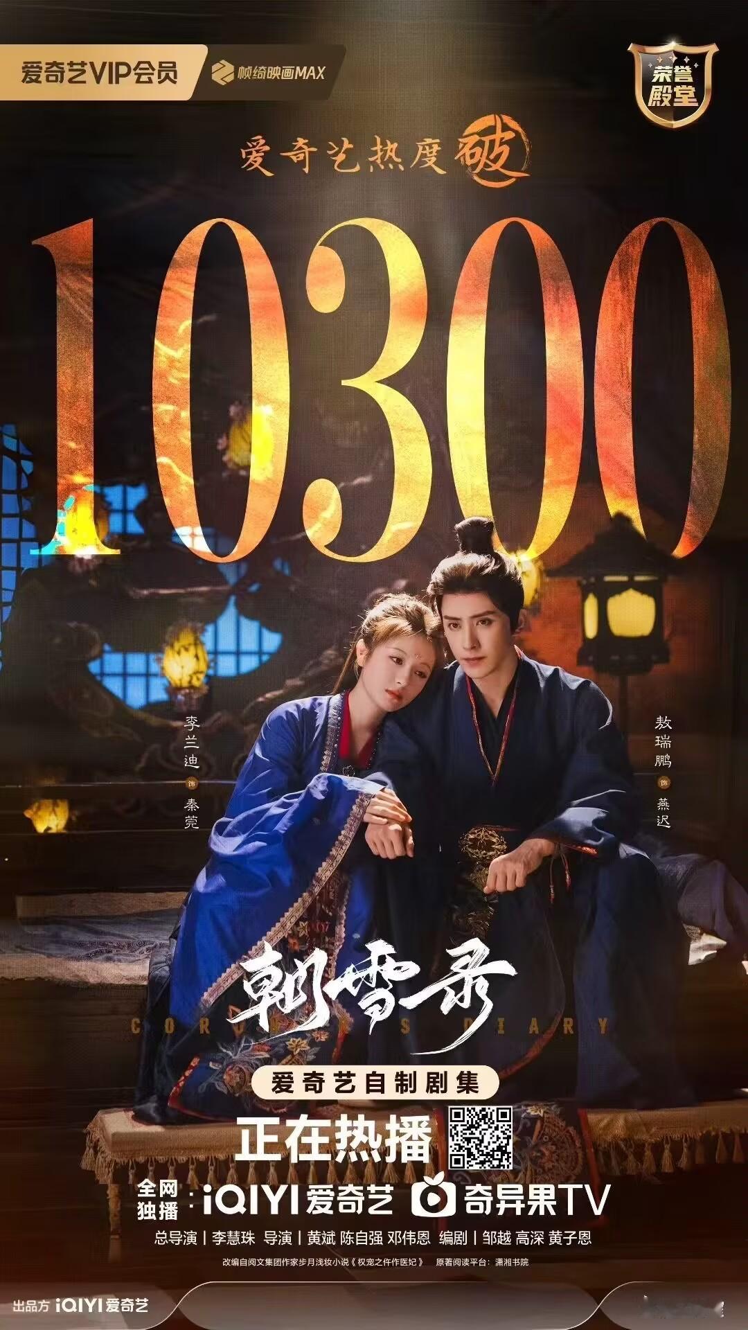 朝雪录热度朝雪录爱奇艺热度破10300《朝雪录》剧情很好啊，案件很精彩不拖沓，都