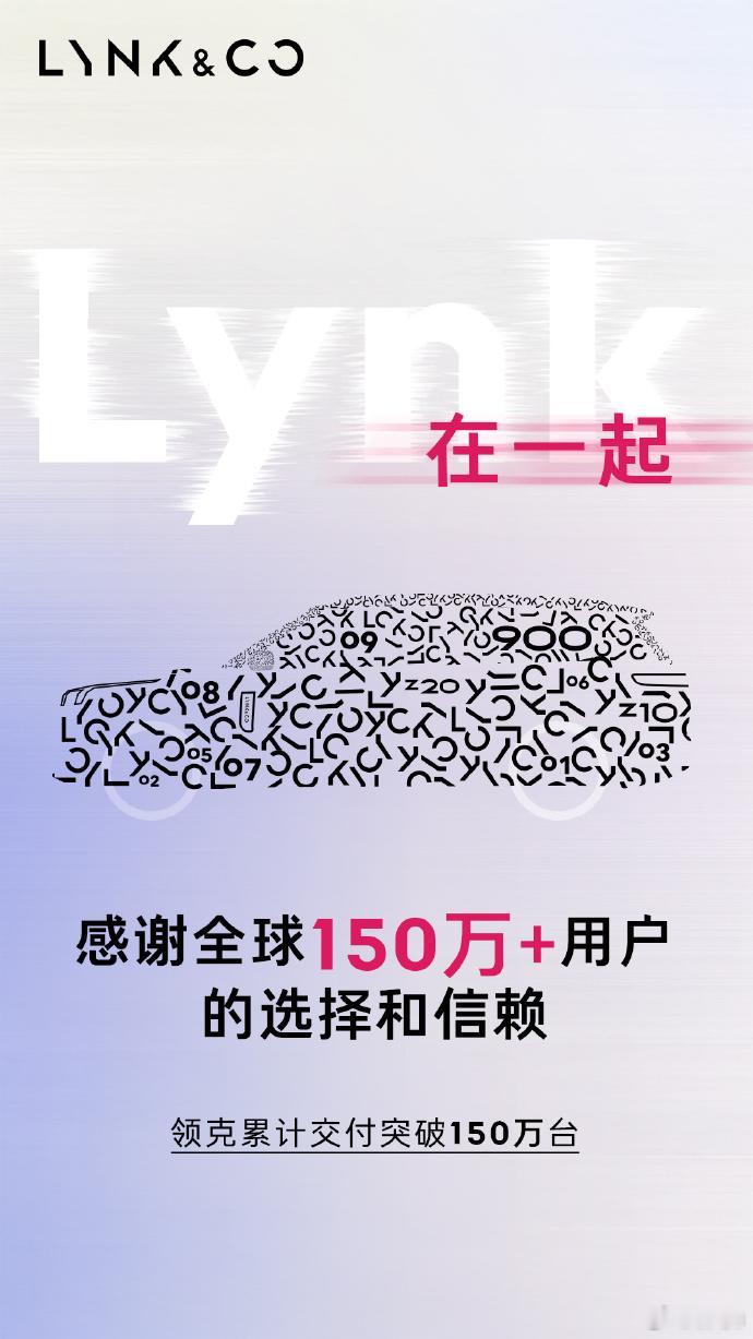 领克累计交付突破150万 从2017年算起，领克的累计交付量已经达到了150万辆