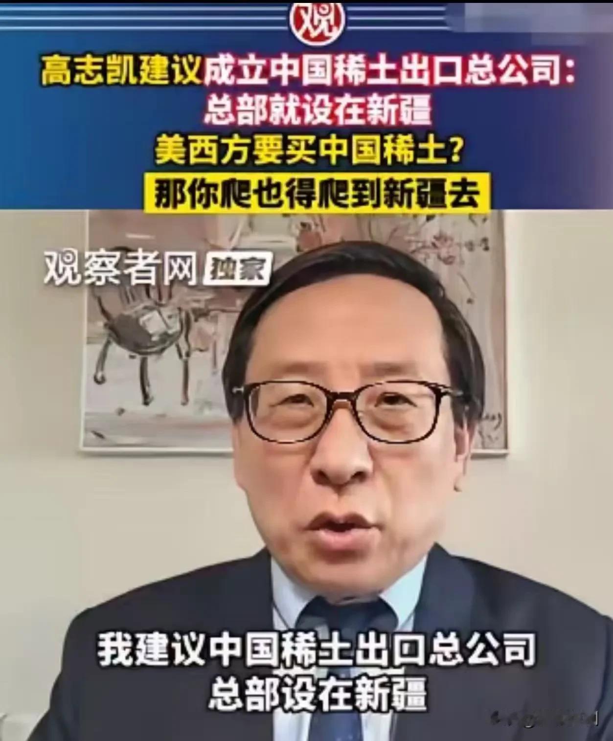 “这招真的太高明了！”高志凯教授真是高人，他给中国稀土出谋划策，让人听了忍不住拍